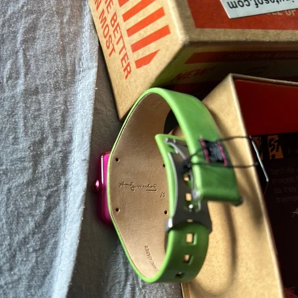 Andy Warhol Vibrant Pink and Green Watch - Picture 11 of 11